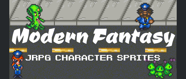 Modern Fantasy JRPG Character Sprites