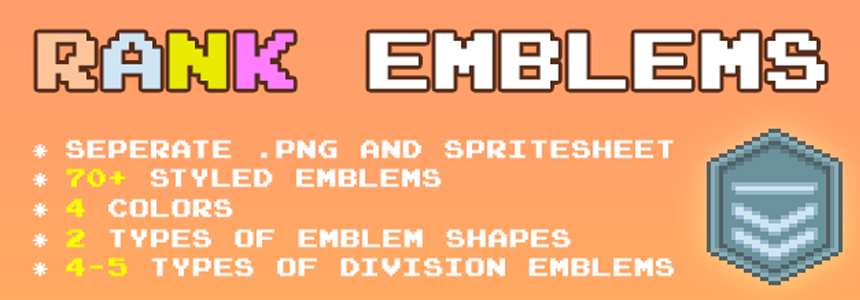 Pixelart rank emblems for your project