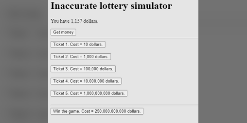 Cover image for Inaccurate lottery simulator