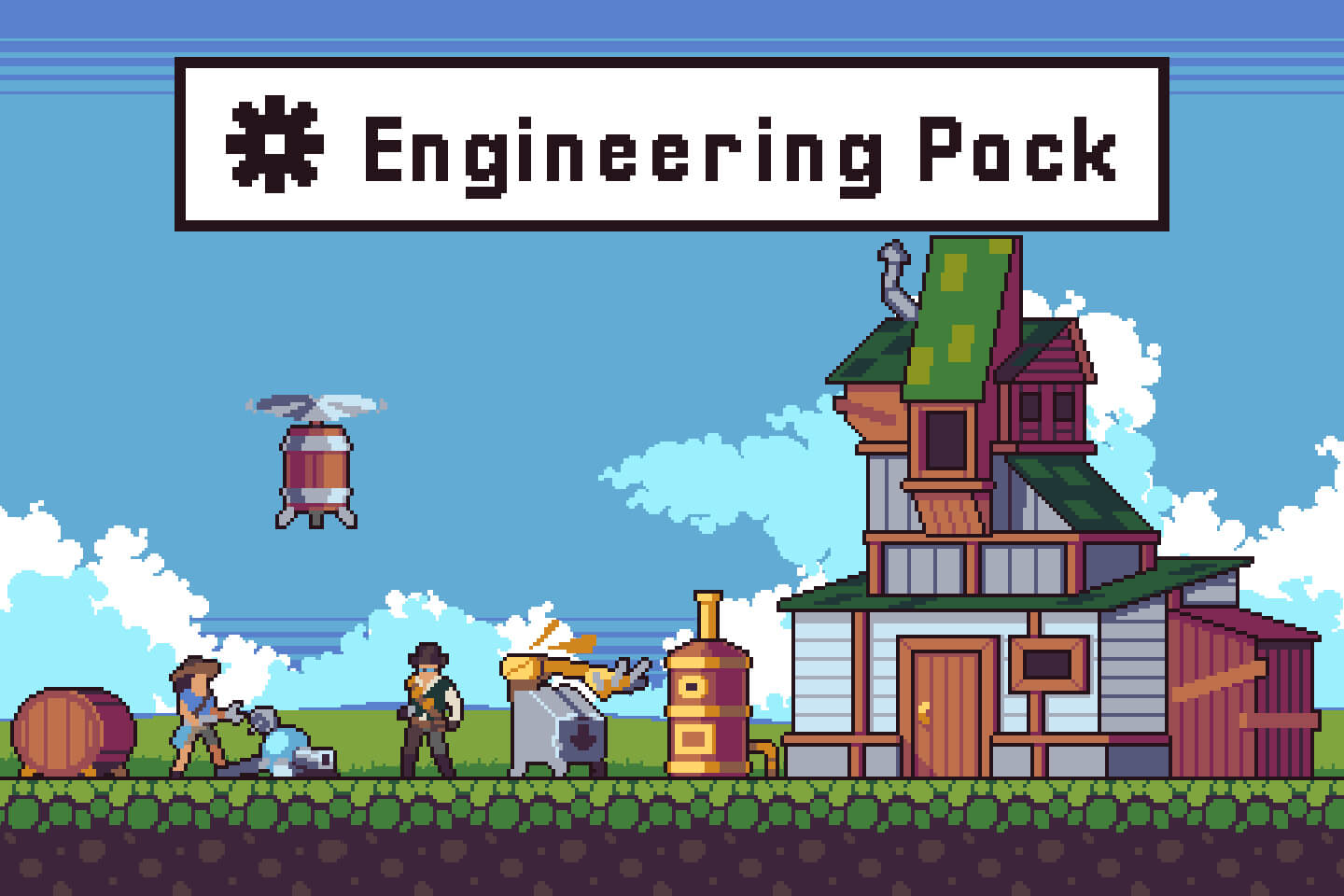Engineering Pixel Art Pack By Free Game Assets Gui Sprite Tilesets