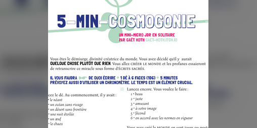 Cover image for Cosmogonie en 5 minutes <5-Min-Cosmogony>