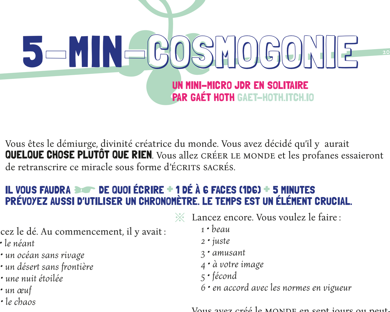 Cover image for Cosmogonie en 5 minutes <5-Min-Cosmogony>
