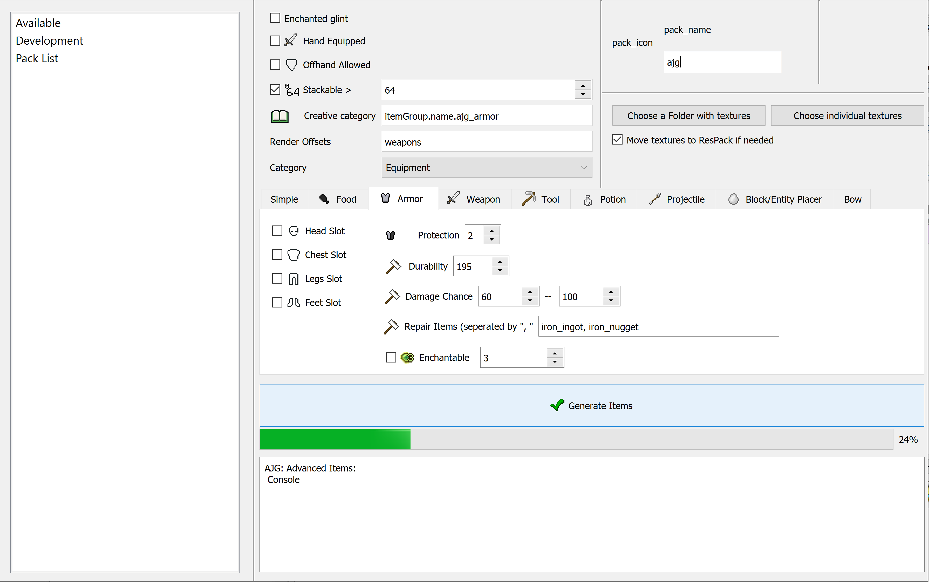 Download AJG: Advanced Items now in development! - Add-on JSON Generator by KaiFireborn