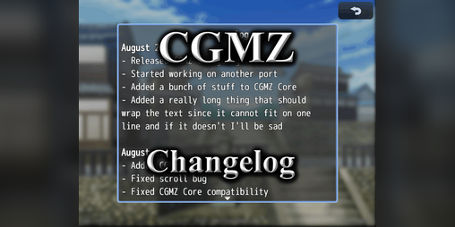 Cover image for [CGMZ] Changelog for RPG Maker MZ
