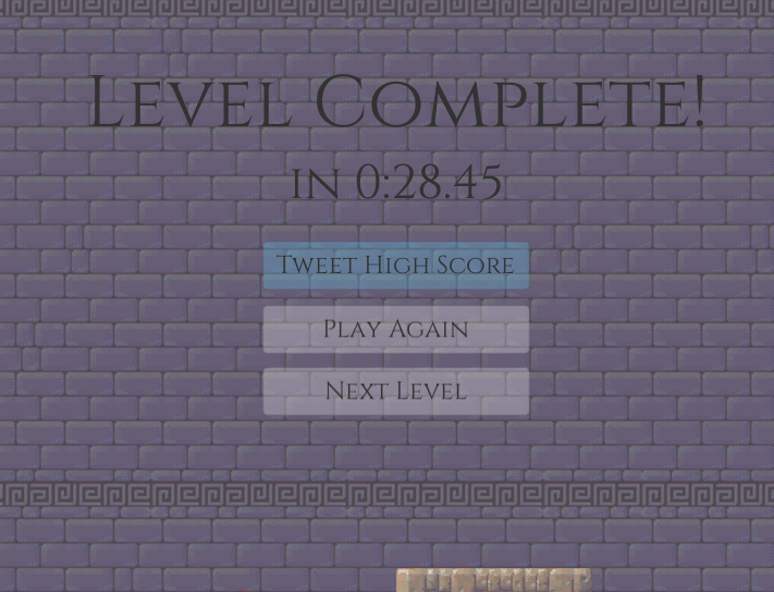 Level complete screen overlay