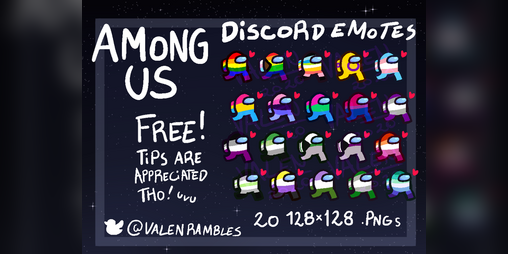 3x Among Us Emotes for Twitch / Discord /  / Facebook 