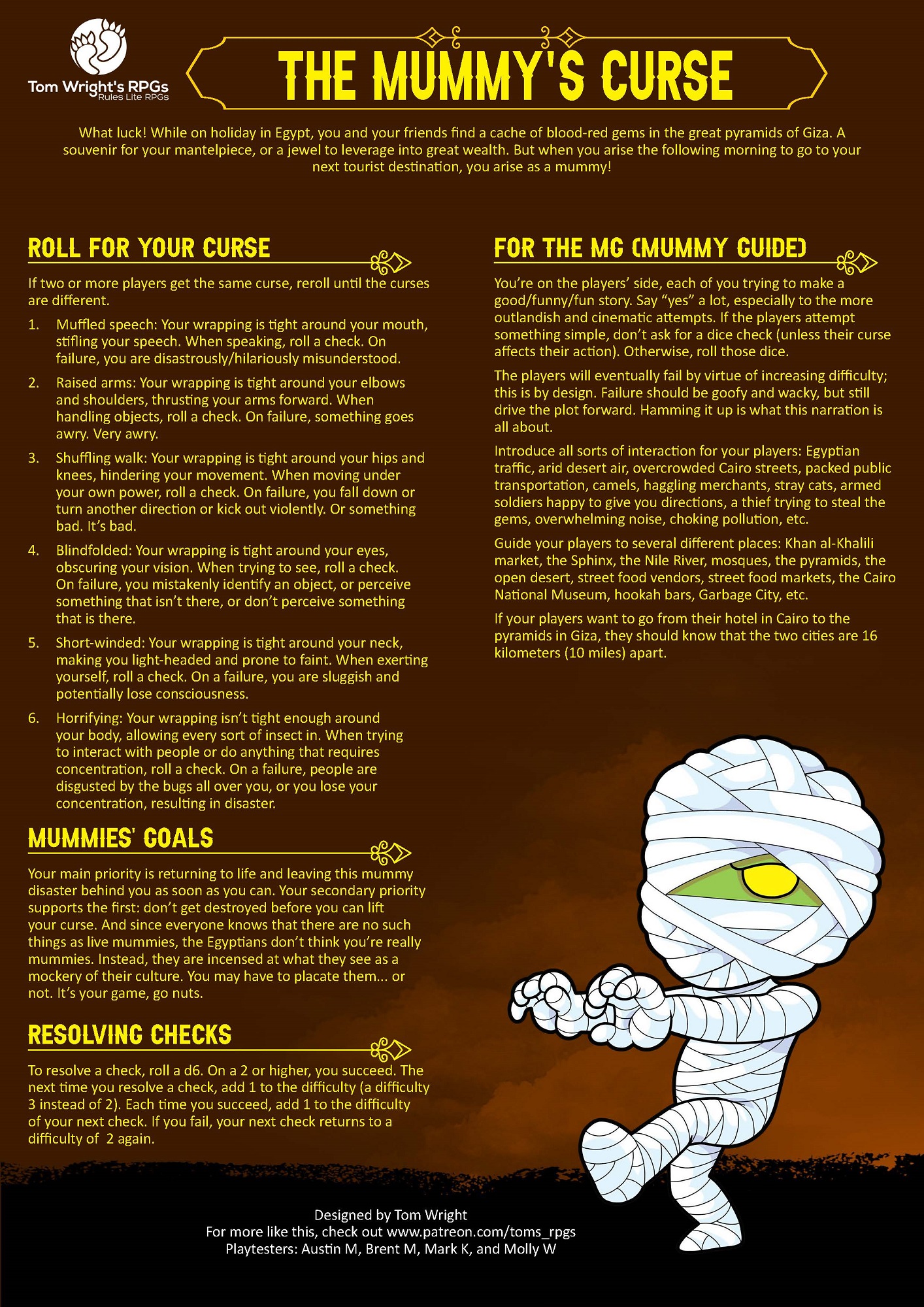 The Mummy's Curse - A One-Shot RPG