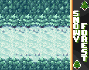 Snowy forest tileset by MonkeyImage