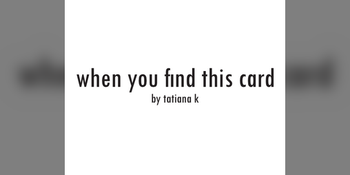Cover image for when you find this card