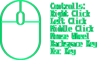 Controls: Right Click, Left Click, Middle Click, Mouse Wheel, Backspace Key, Esc Key