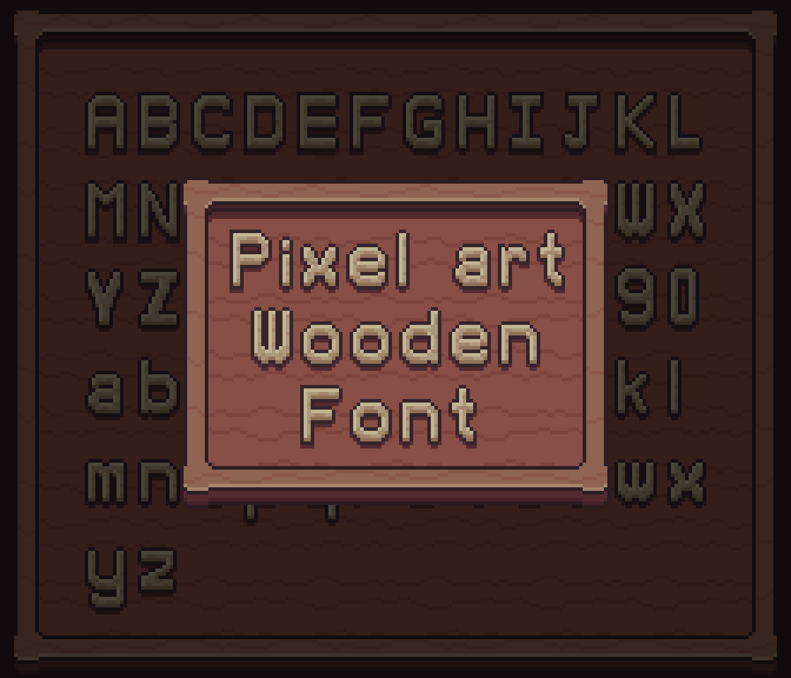 Pixel Art Wooden Font v1