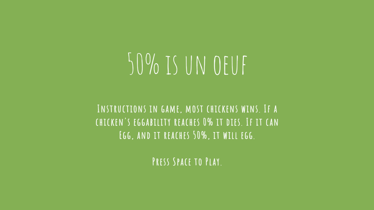 50% is un oeuf