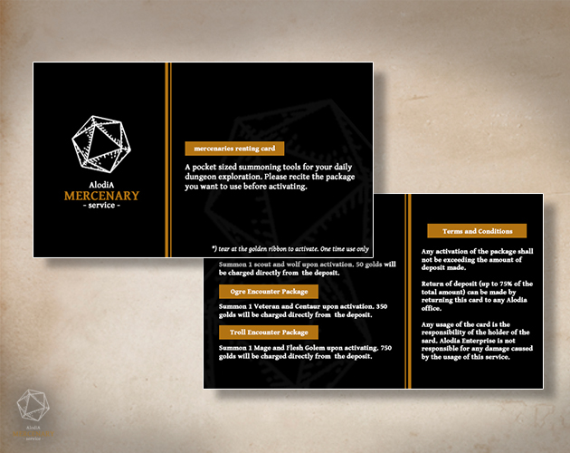 Cover image for Mercenary Renting Card