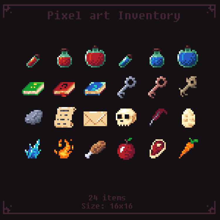 Pixel Art Inventory Items - Various