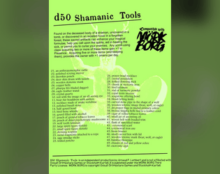 d50 Shamanic Tools   - A  supplemental list of relics, ritual items, and sacred objects to discover and collect. 