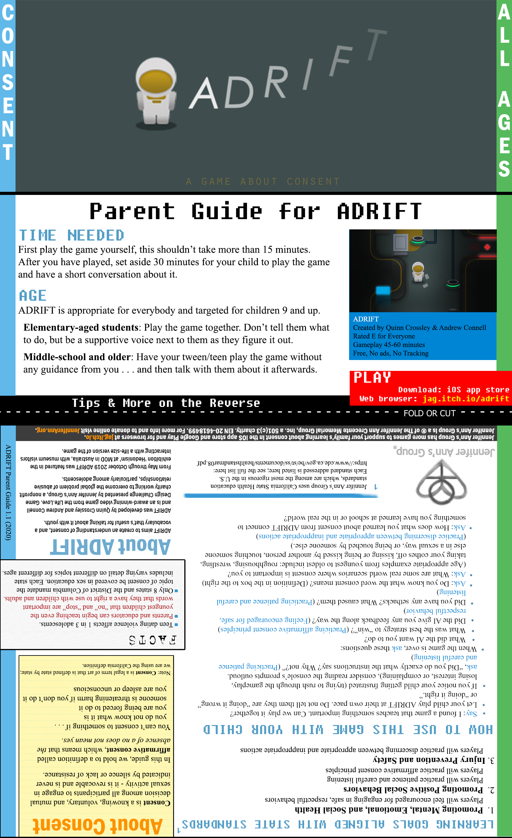 Parent guide for the consent game ADRIFT