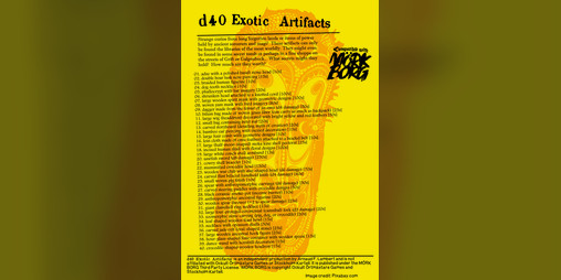 Cover image for d40 Exotic Artifacts