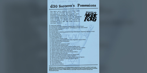 Cover image for d30 Sorcerer's Possessions