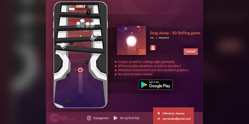 Cover image for Drag Away - 3D Rolling game