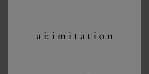 Cover image for ai: Imitation
