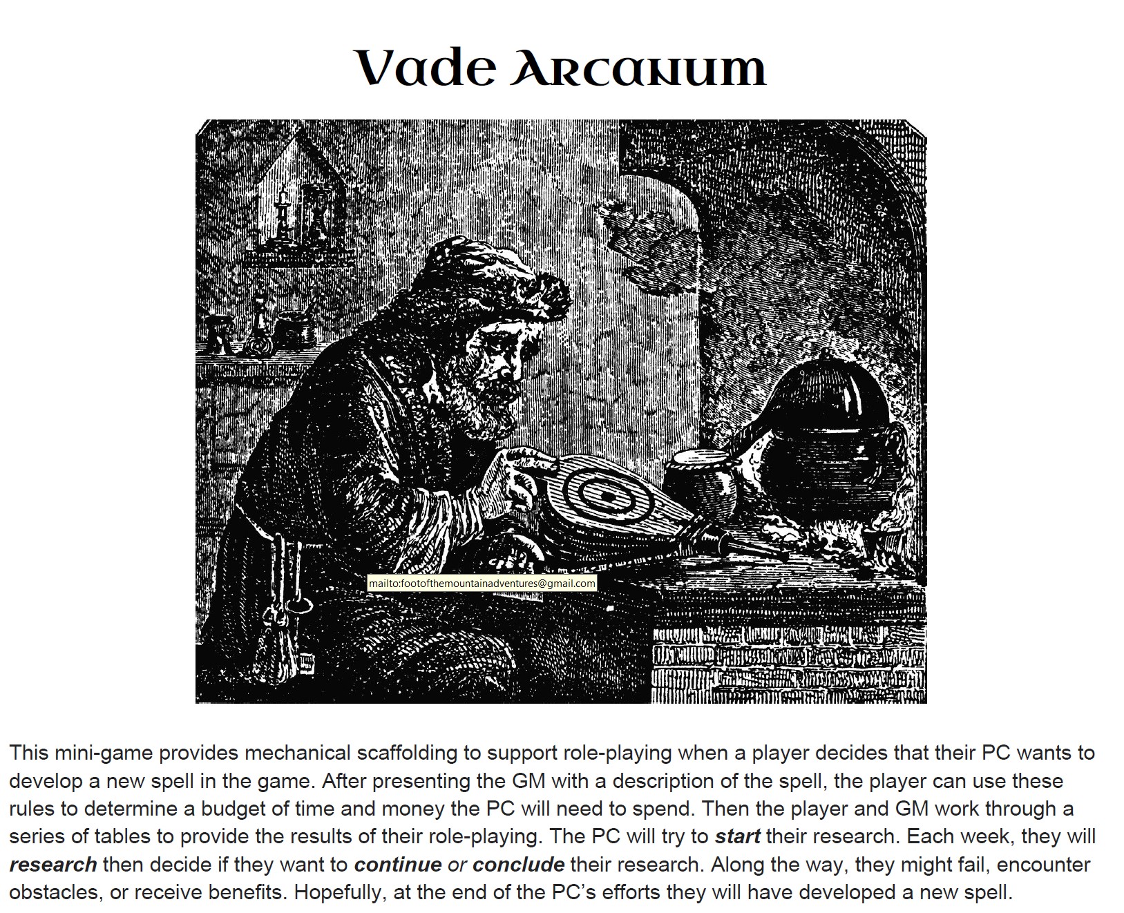 Cover image for Vade Arcanum