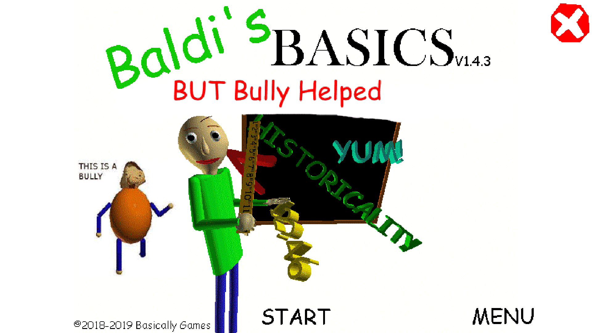 Cover image for Baldi Basics But Bully Helped Mod