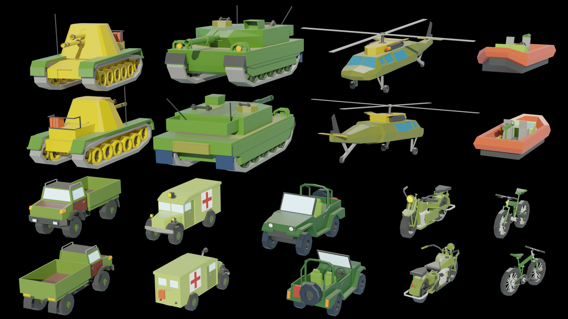Low Poly Military Vehicles