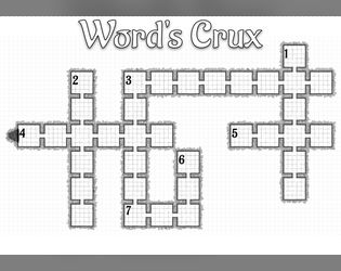 Word's Crux   - a crossword puzzle that is also a dungeon that is also a postcard 
