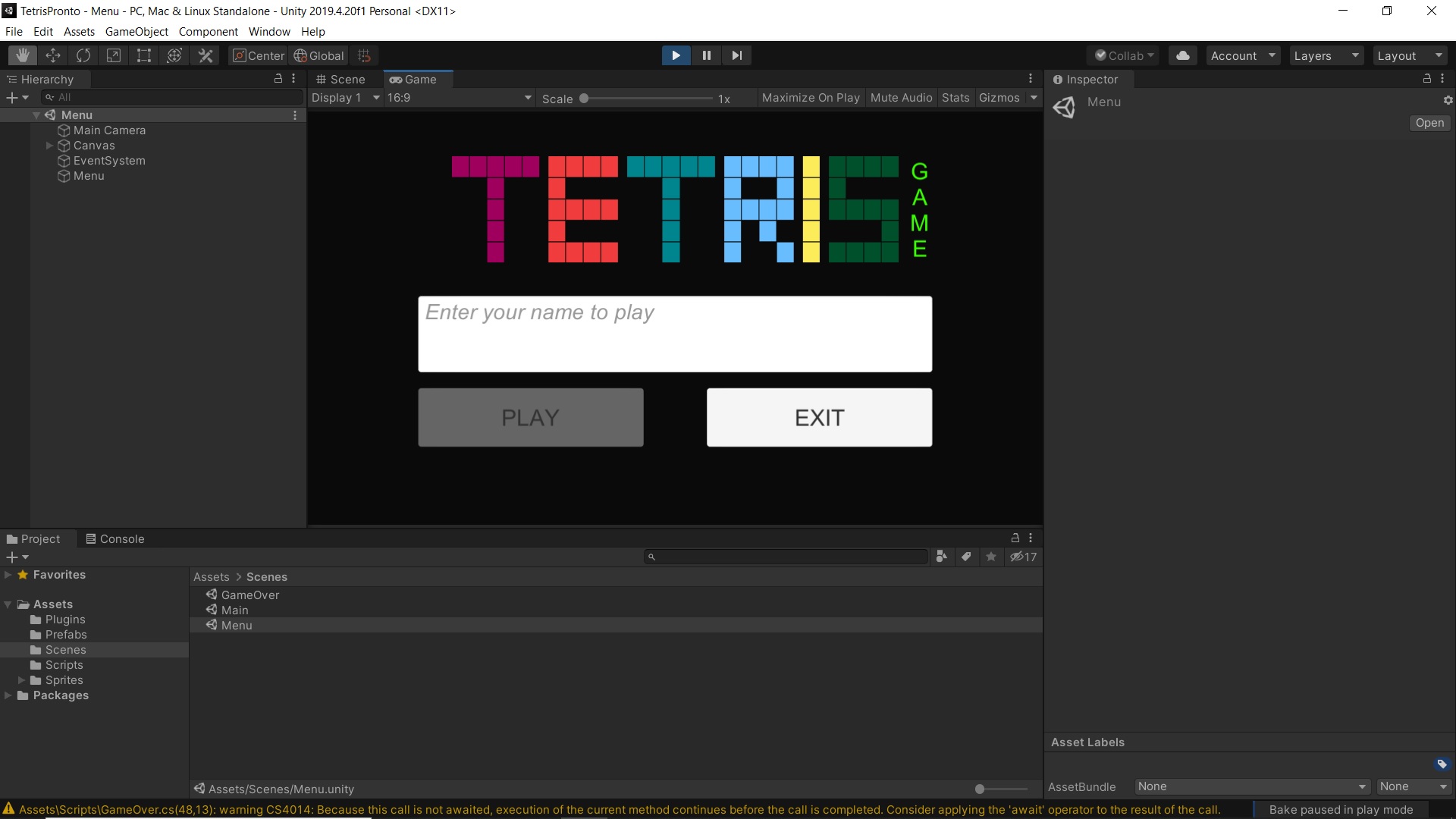 Cover image for Tetris Game