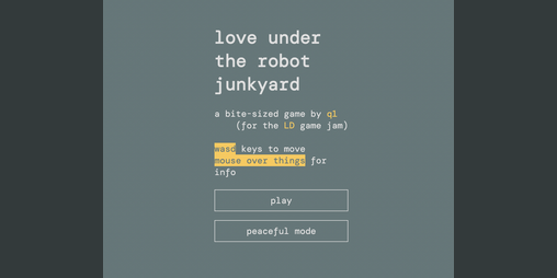 Cover image for love under the robot junkyard