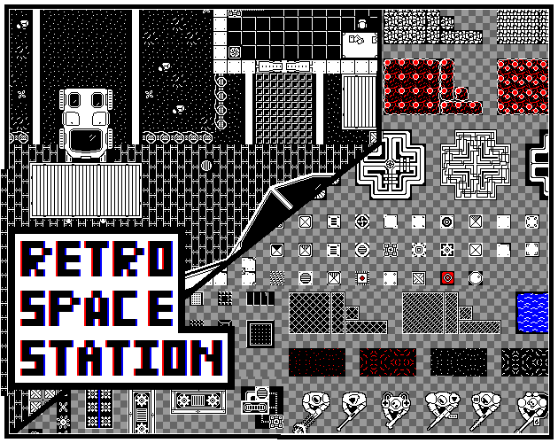 Topdown Retro Space Station Tileset and Characters