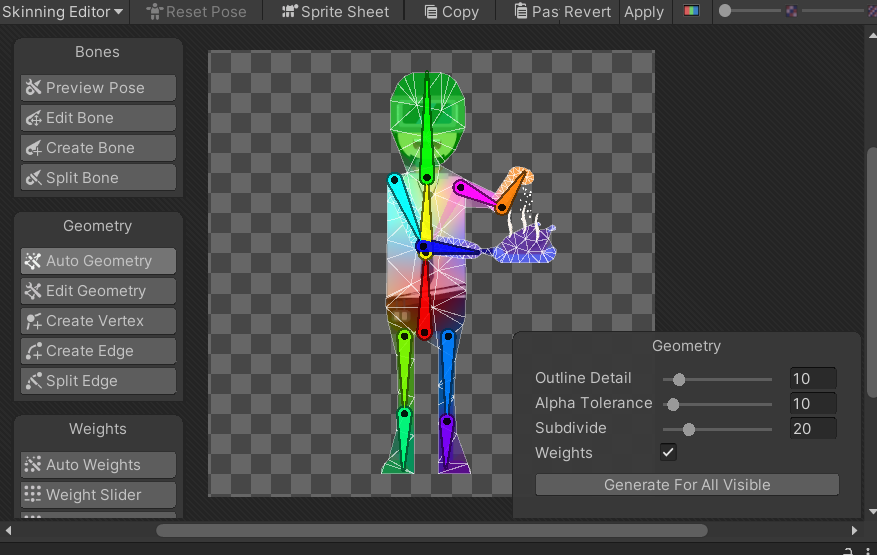 Skinning Editor, 2D Animation