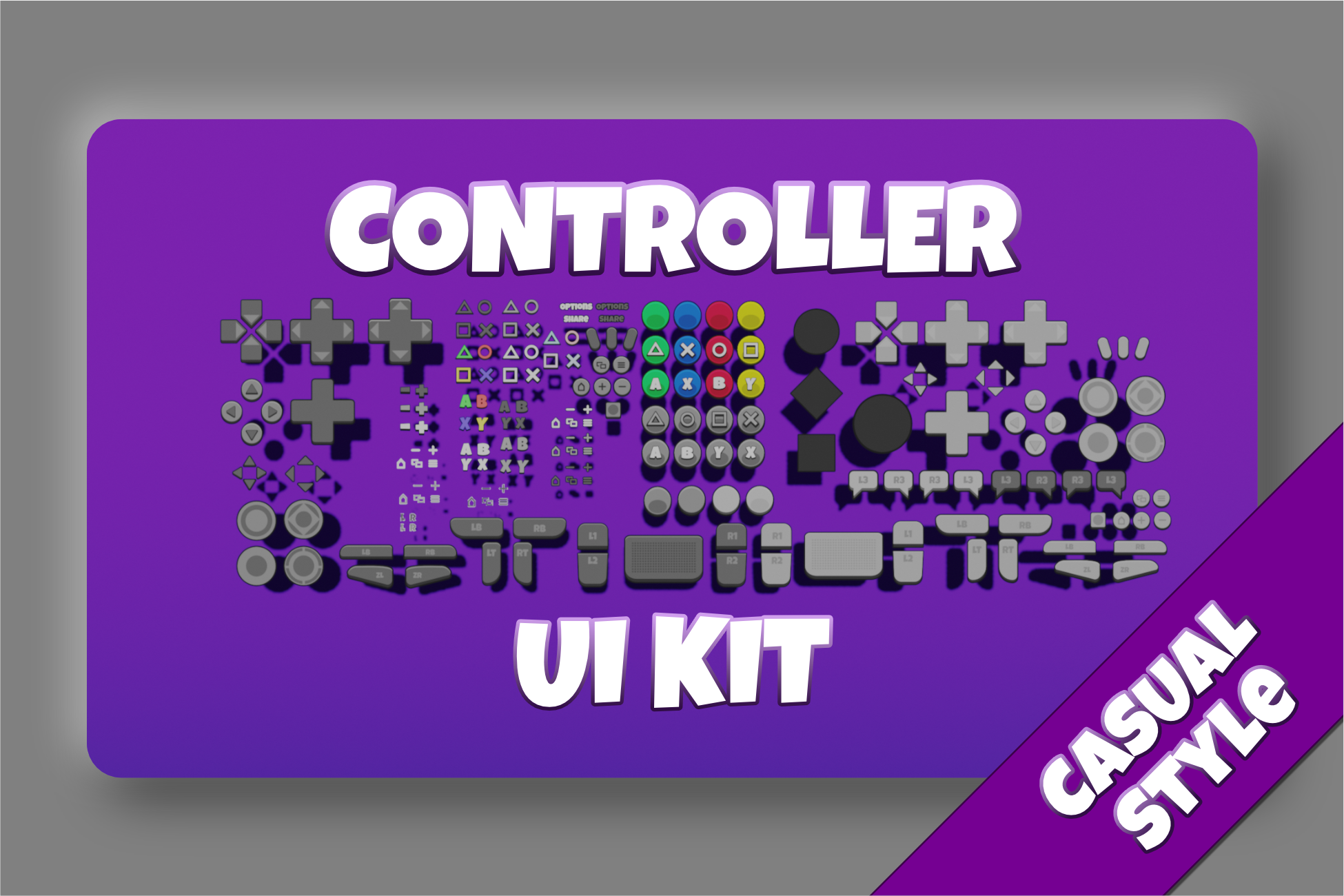 Casual Controller UI Overlay Graphics