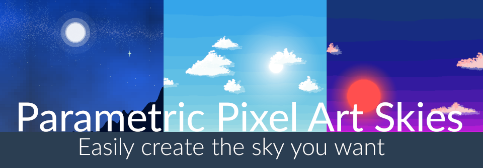 Parametric 2D Pixel Art Skies