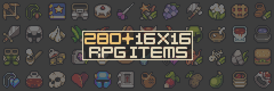 280+ MORE 16x16 RPG Items