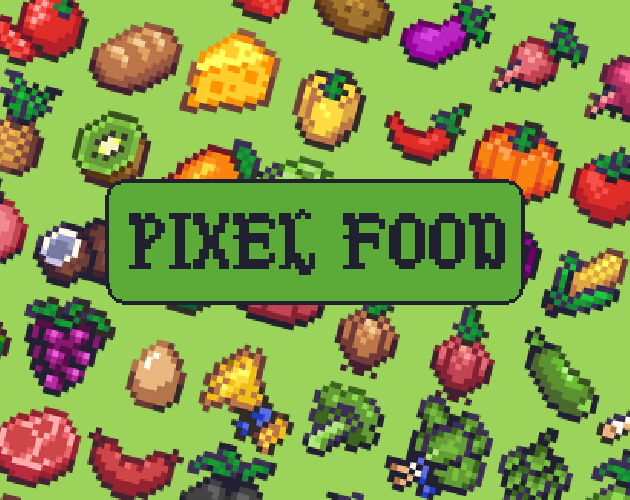 Fruits and Vegetables Pixel Art Icon Pack 