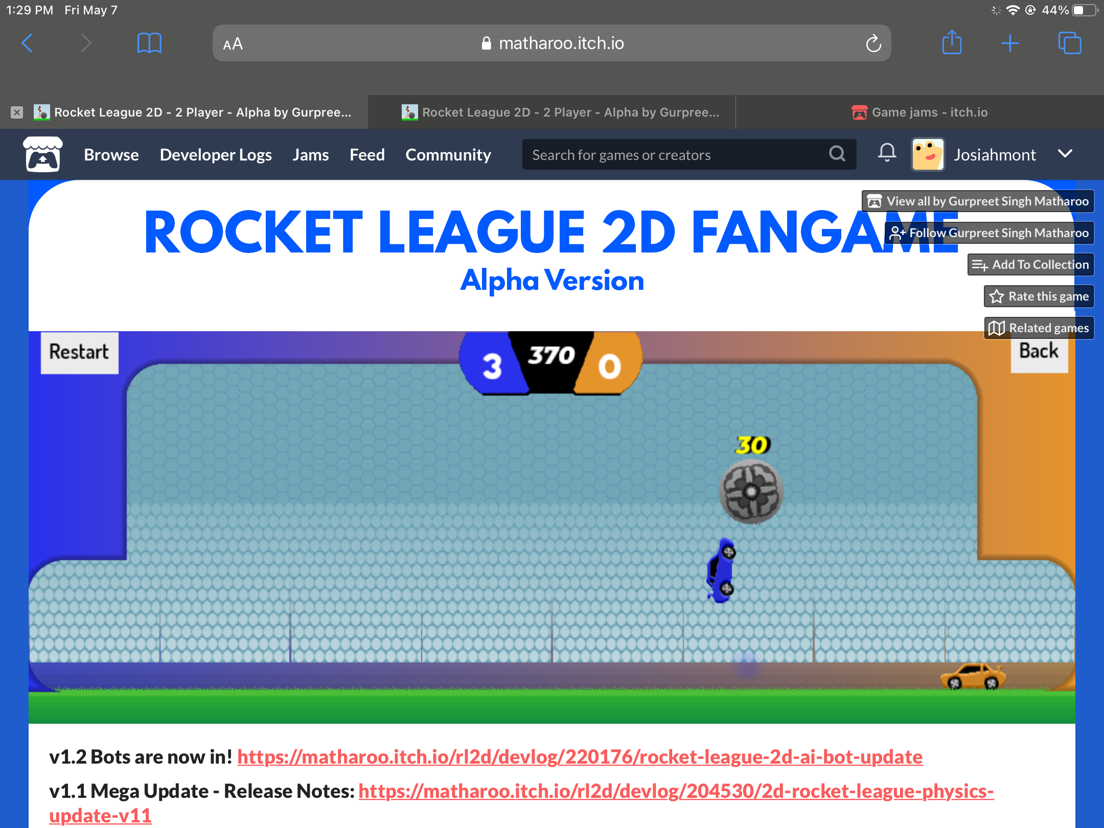 rocket league 2d alpha