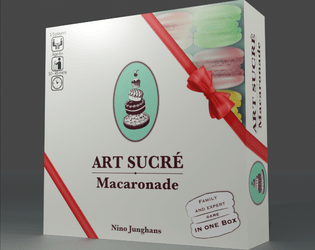 Art Sucré - Macaronade | 2 in 1 Card Game   - players: 1-4 • Age: 6+ • Duration: 10-45 minutes |  Two different games about baking Macarons in one pack! 
