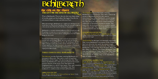 Cover image for BEHILBERETH: The City on the Shore