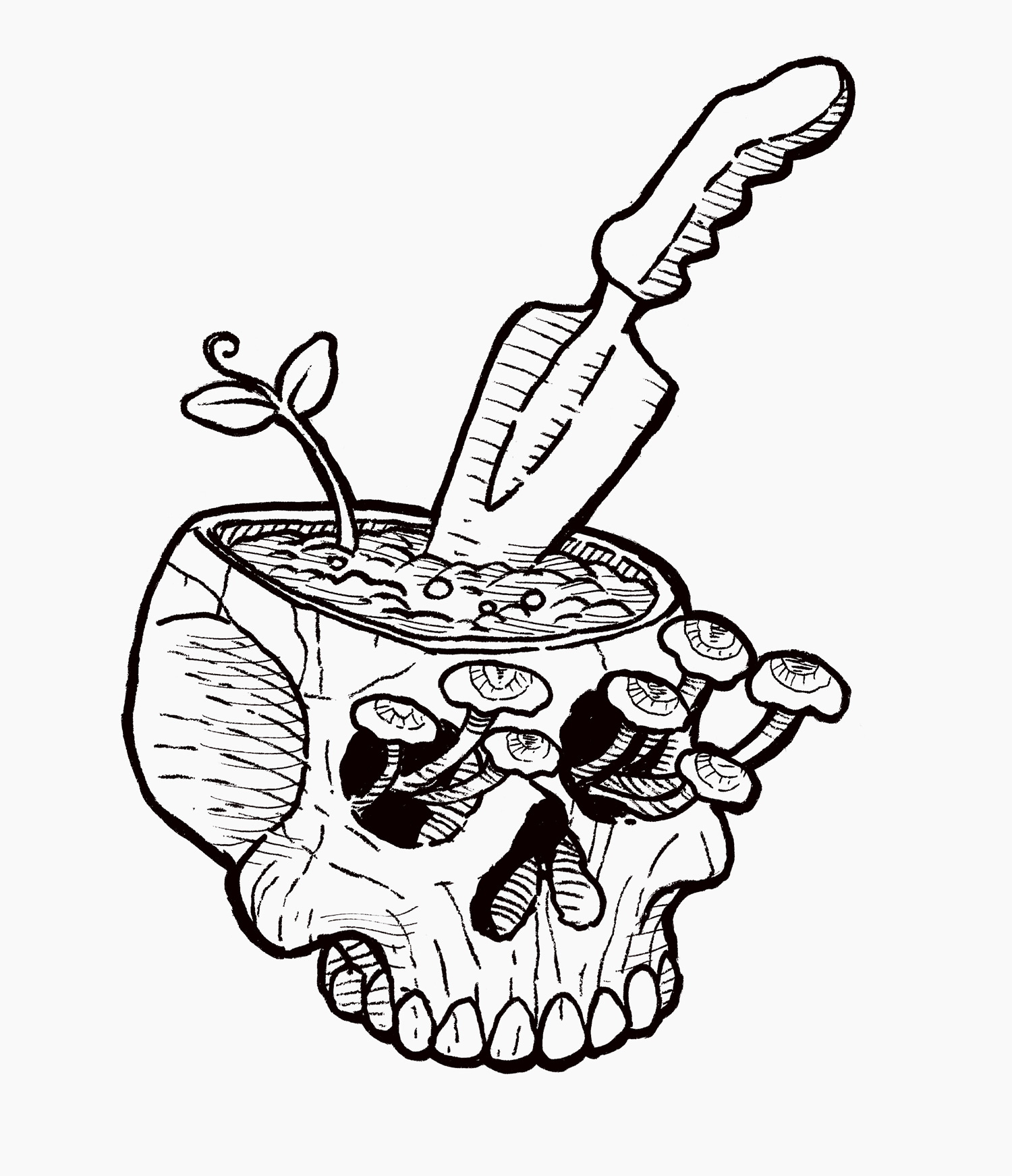 Skull plant pot by Fernando Salvaterra