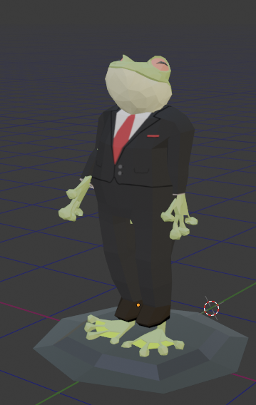 Frog in Suit Game Asset