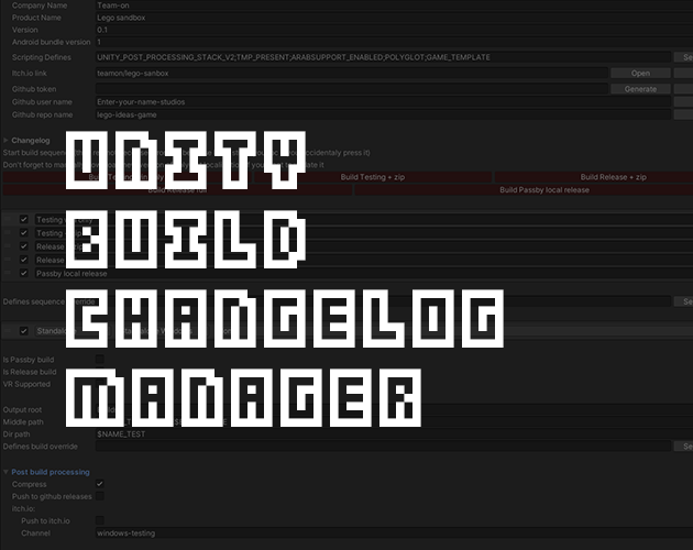 Cover image for Unity Build & Changelog manager