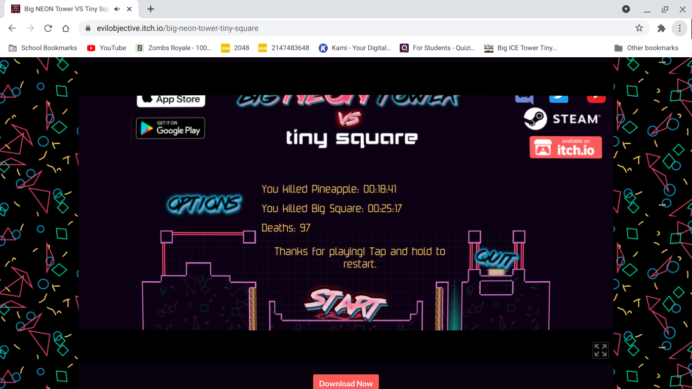 Big Neon Tower vs Tiny Square - Free Play & No Download