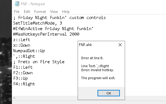 I Found A Way To Edit The Keybinds Sort Of Until The Dev Comes Up With The Option Friday Night Funkin Community Itch Io - dot and comma hotkey removed roblox
