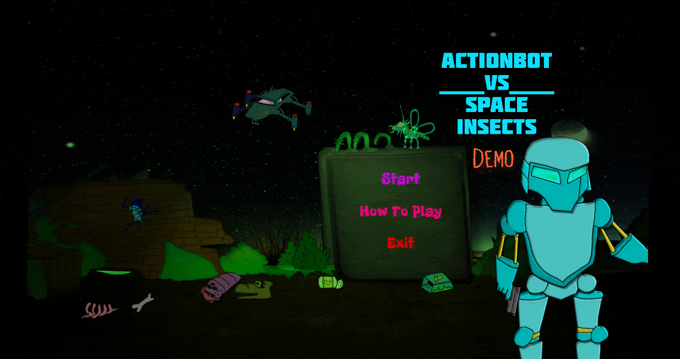 Action Bot vs Space Insects