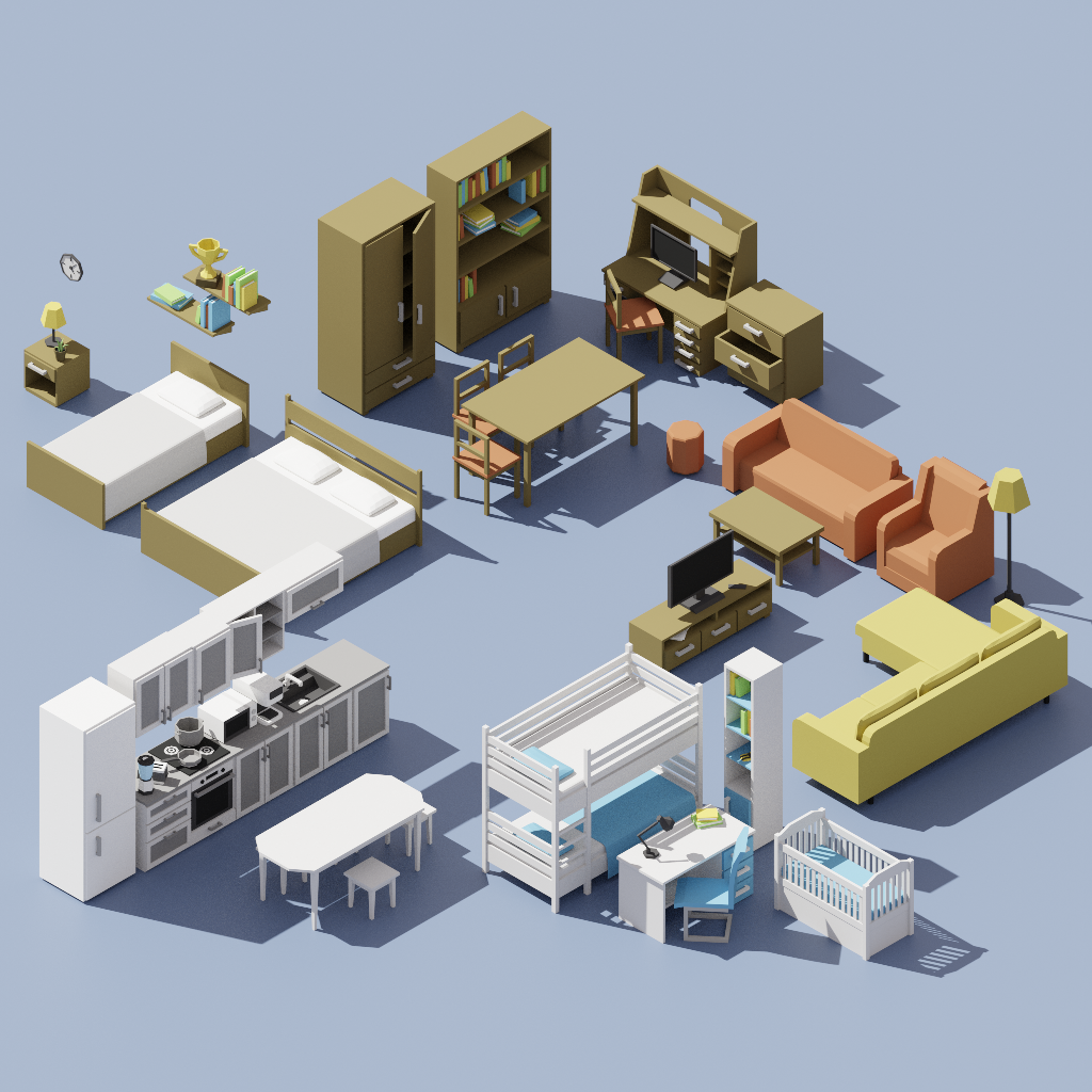Low-poly Furniture Pack