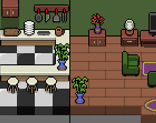 Top-Down Retro Interior  [Pixel Art] by Penzilla