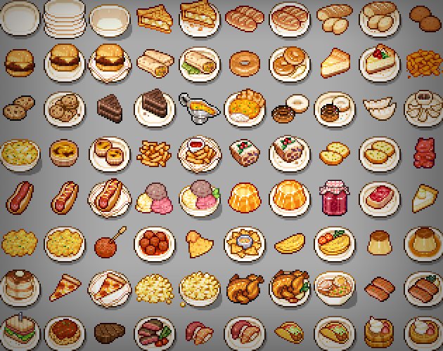 Free Pixel foods by ghostpixxells  Pixel art food, Pixel art games, Pixel  art tutorial