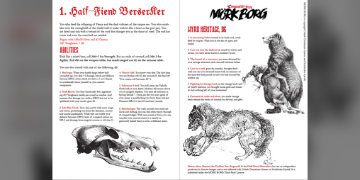 Cover image for Half-Fiend Berserker: A class for MÖRK BORG (Playtest)