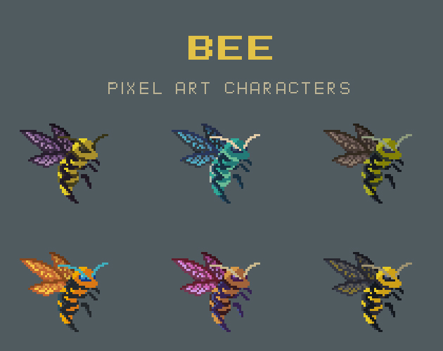 Bee Pixel Art Character by sanctumpixel